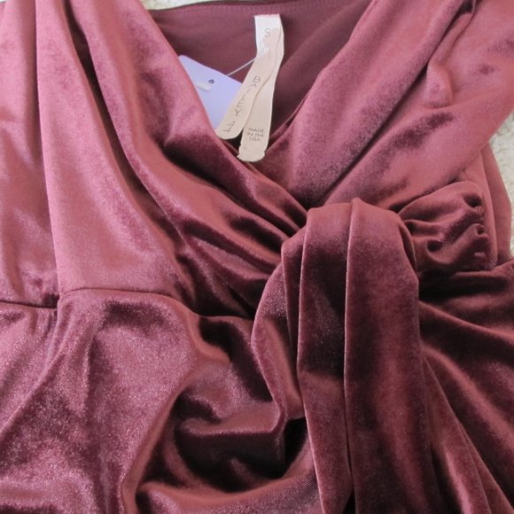 NWT Bailey 44 Wine Velvet Spaghetti Adjustable Strap Mini Dress - Picture 4 of 7